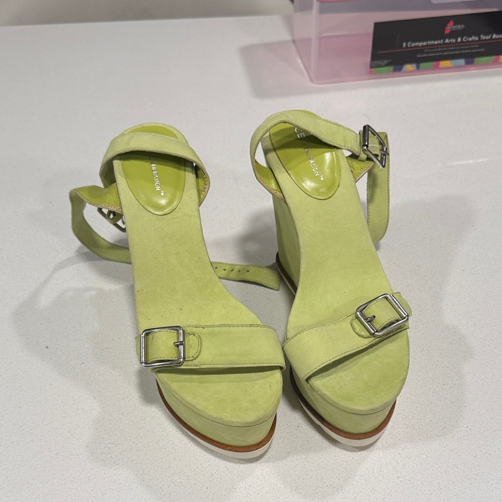 BCBGeneration Lime Green Platform Sandals